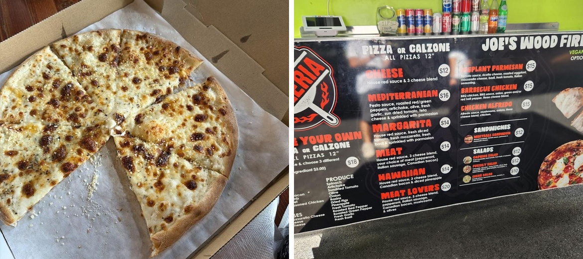 joes wood fire oven pizza Menu