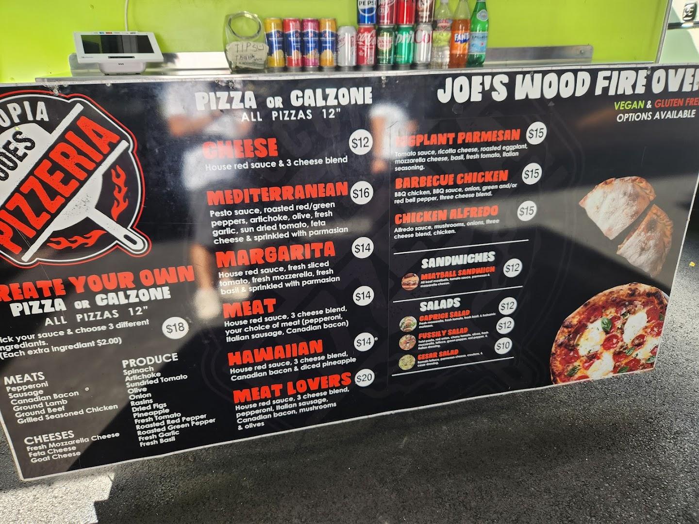 joes wood fire oven pizza Menu